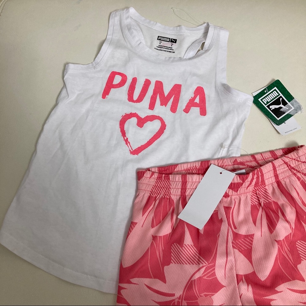 Puma cute sleeveless pink shorts set - Picture 3 of 4